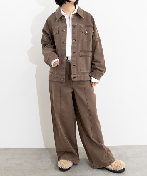 ワイドパンツ ジーンズ デニム デニムパンツ painter detail denim レディース | MIDVEIN | 10