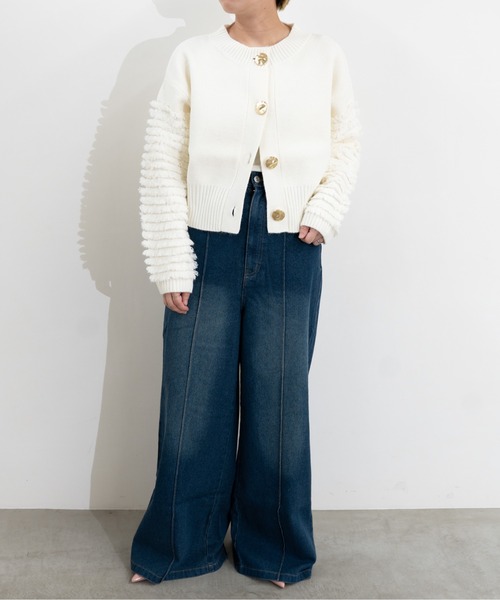 ワイドパンツ ジーンズ デニム デニムパンツ painter detail denim レディース | MIDVEIN | 11