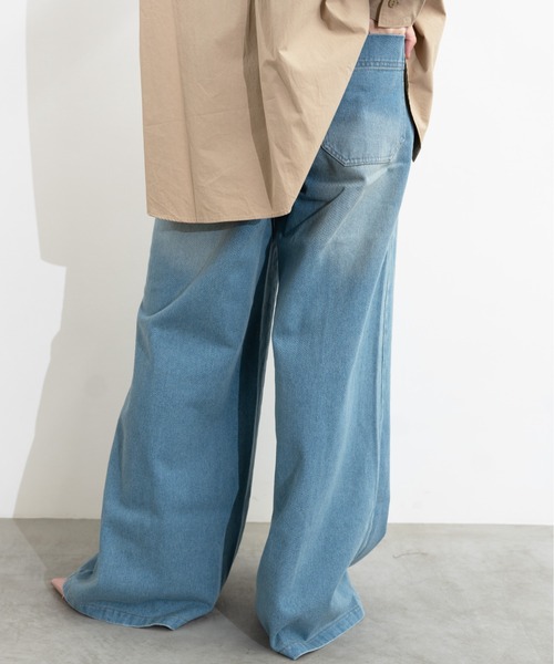 ワイドパンツ ジーンズ デニム デニムパンツ painter detail denim レディース | MIDVEIN | 13
