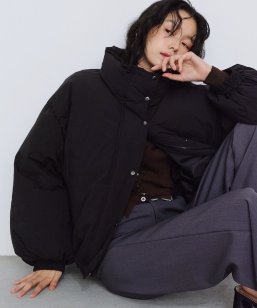 【未使用】OZZON フード付きショートジャケット（黒✕茶） 未使用】OZZON フード付きショートジャケット（黒✕茶）