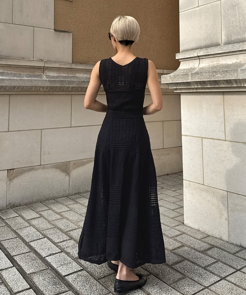 JENNE」 ノースリーブワンピース LARGE ブラック レディース