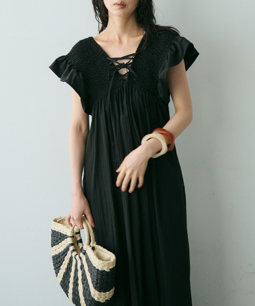 Trish（トリッシュ） ノースリーブワンピース MEDIUM ブラック