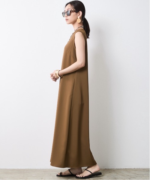 「CHIC STYLE」 ノースリーブワンピース M ブラック レディース_画像5