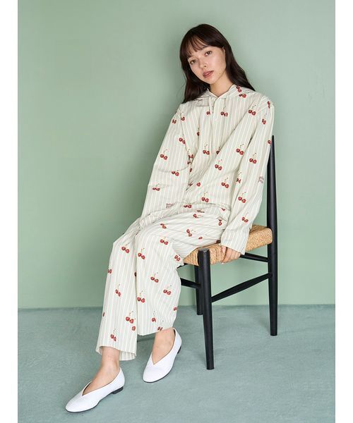 【最安値】新品未使用　ジェラートピケ　ルームウェア上下セット　チェリー柄 gelato pique（ジェラートピケ） パジャマ ルームウェア 「UNISEX