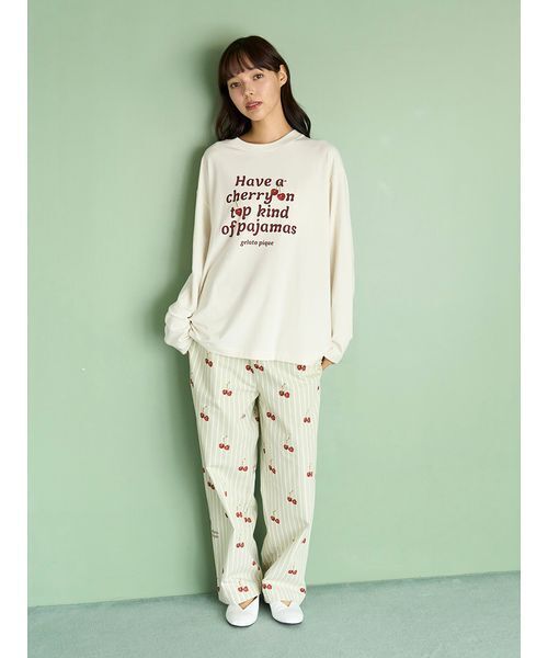 【最安値】新品未使用　ジェラートピケ　ルームウェア上下セット　チェリー柄 gelato pique（ジェラートピケ） パジャマ ルームウェア 「UNISEX