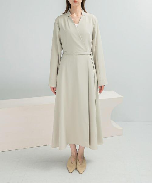 ワンピース ベルトデザインカシュクールワンピース : ZOZOTOWN Yahoo