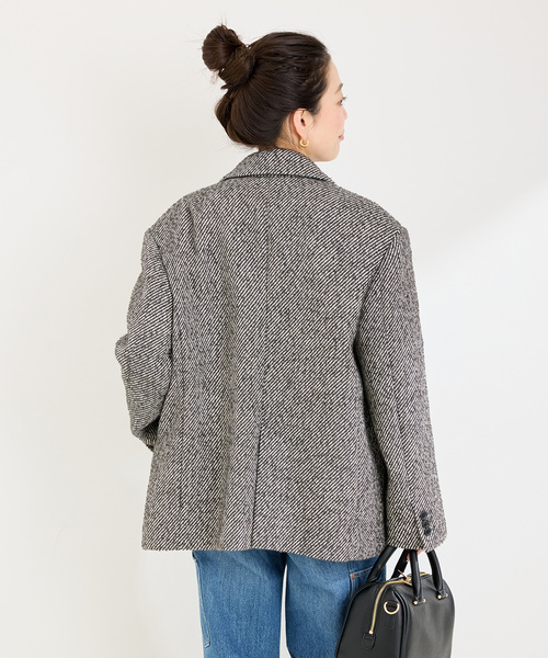 ISSEY MIYAKE◇テーラードジャケット/2/ウール/BLU/無地/IM73FD016