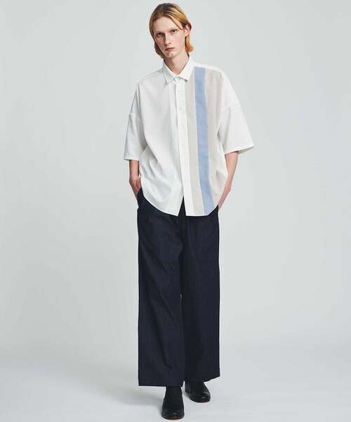「SHAREEF」 半袖シャツ 1 ブルー メンズの画像