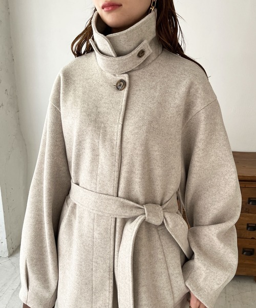 「GeeRA」 「swingby」チェスターコート LARGE ブラック レディース_画像2