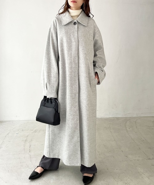 「GeeRA」 「swingby」チェスターコート LARGE ブラック レディース_画像6