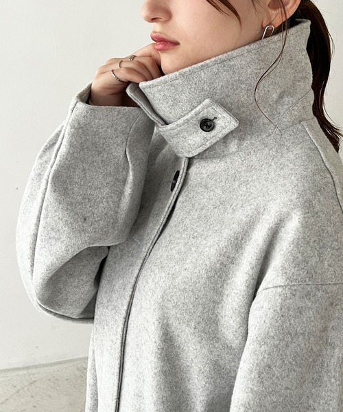 「GeeRA」 「swingby」チェスターコート LARGE ブラック レディース_画像7