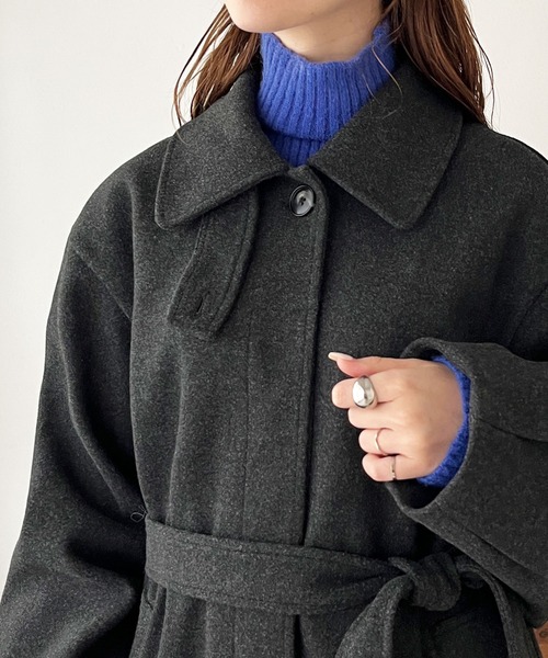 「GeeRA」 「swingby」チェスターコート LARGE ブラック レディース_画像9