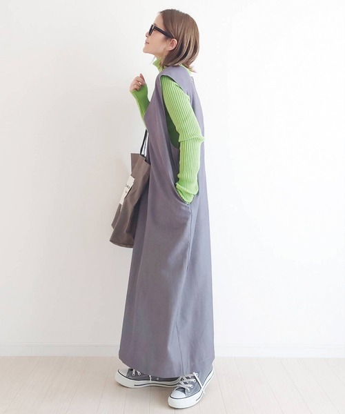 「CORNERS」 サロペットスカート L ブラック レディース_画像7