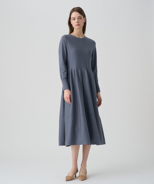 「ANAYI」 ニットワンピース 36 ネイビー レディース_画像6