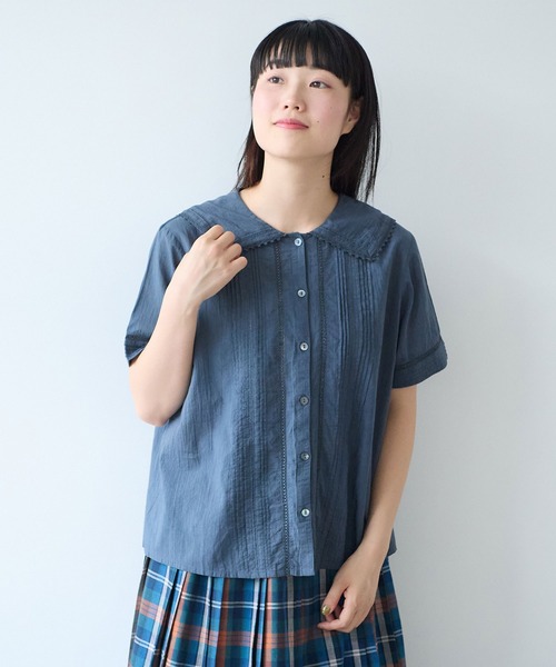 ブラウス シャツ antique lace sailor ブラウス レディースの画像