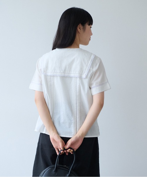 ブラウス シャツ antique lace sailor ブラウス レディースの画像