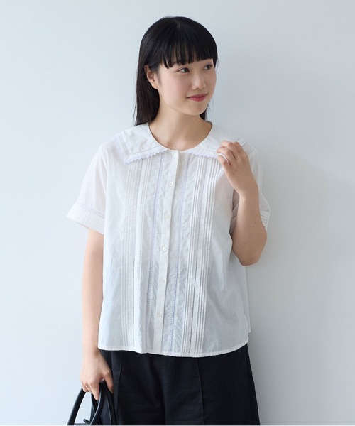 ブラウス シャツ antique lace sailor ブラウス レディースの画像