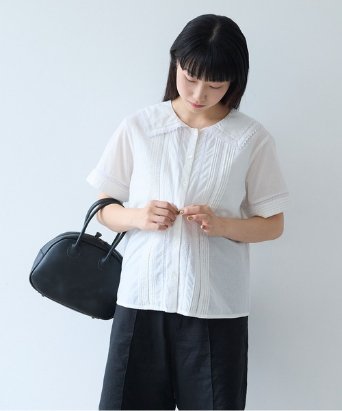 ブラウス シャツ antique lace sailor ブラウス レディースの画像