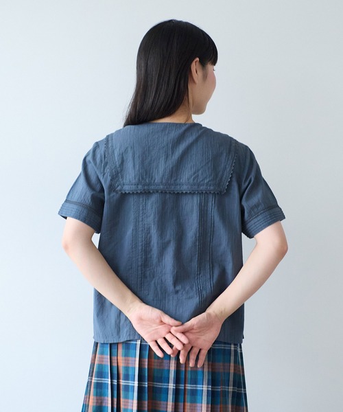 ブラウス シャツ antique lace sailor ブラウス レディースの画像