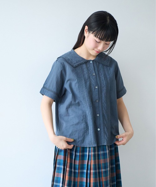 ブラウス シャツ antique lace sailor ブラウス レディースの画像