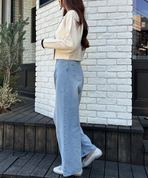 「INGNI」 ニットアンサンブル M ホワイト×ブラック レディース_画像7