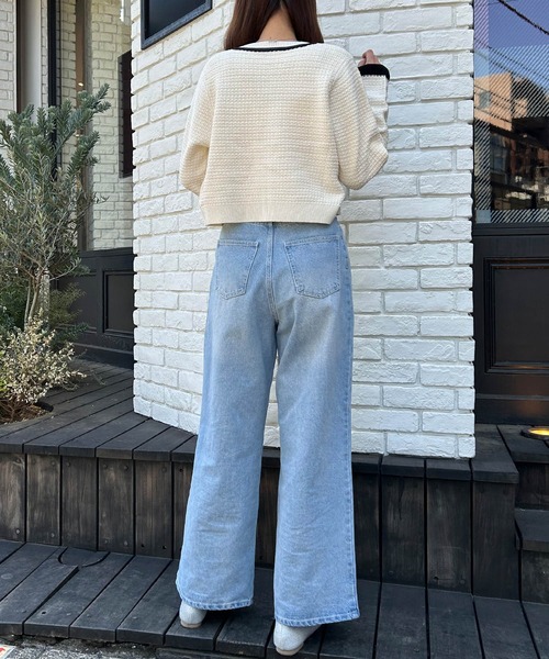 「INGNI」 ニットアンサンブル M ホワイト×ブラック レディース_画像8