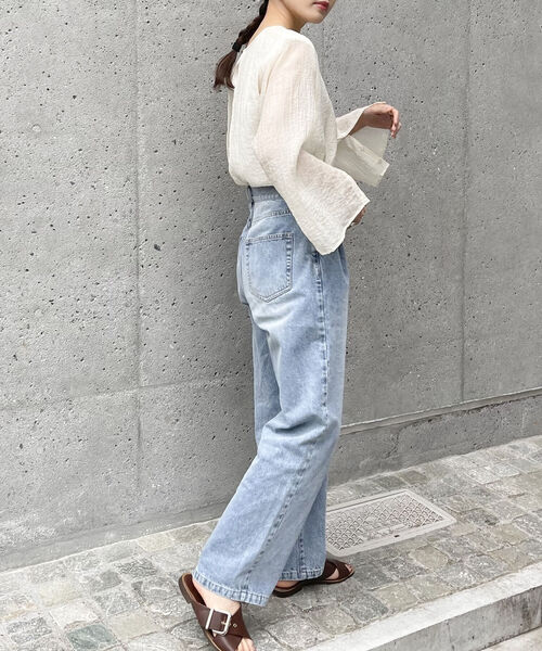 「fredy emue」 長袖ブラウス 38 アイボリー レディース_画像2