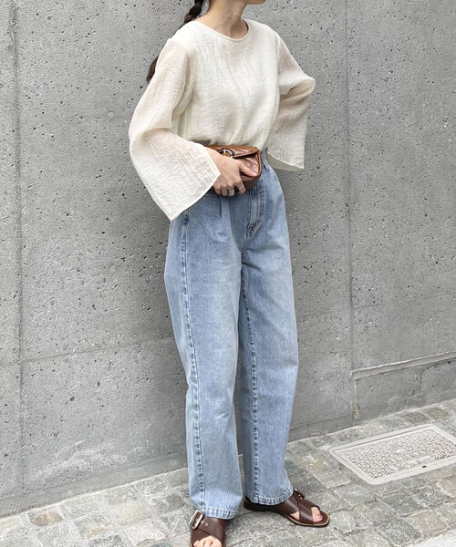 「fredy emue」 長袖ブラウス 38 アイボリー レディース_画像3