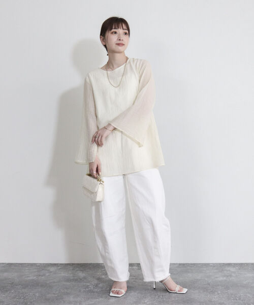 「fredy emue」 長袖ブラウス 38 アイボリー レディース_画像5