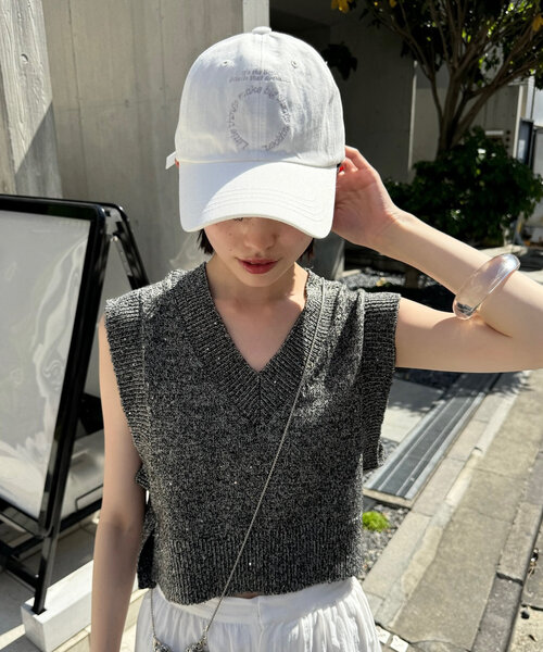 「mystic」 キャップ ONE SIZE オフホワイト レディース_画像3