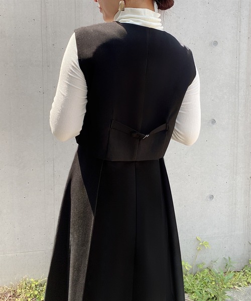 「JUNOAH」 コンビワンピース LARGE モカ レディース_画像4