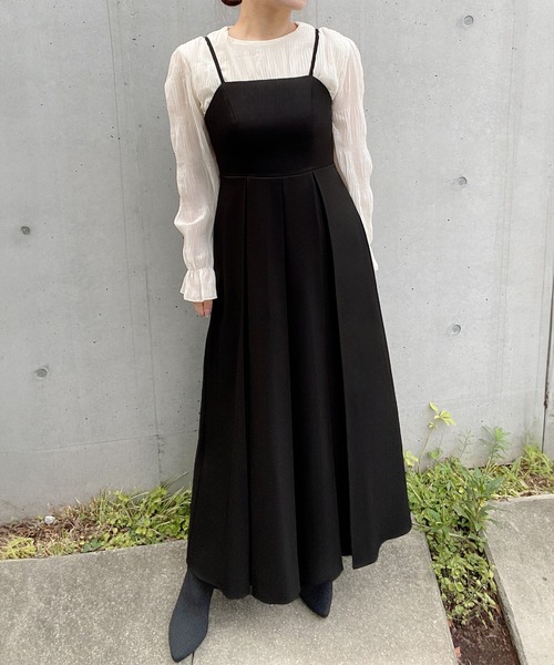 「JUNOAH」 コンビワンピース LARGE モカ レディース_画像5