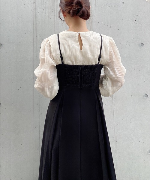 「JUNOAH」 コンビワンピース LARGE モカ レディース_画像6