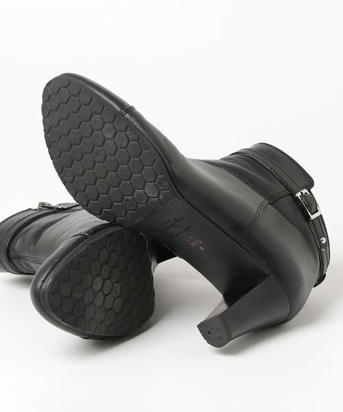 さやさま専用　銀座カネマツ　ブラック　黒 レザー スクウェアトゥブーツ GINZA Kanematsu（銀座かねまつ） ショートブーツ 23.5cm ブラック