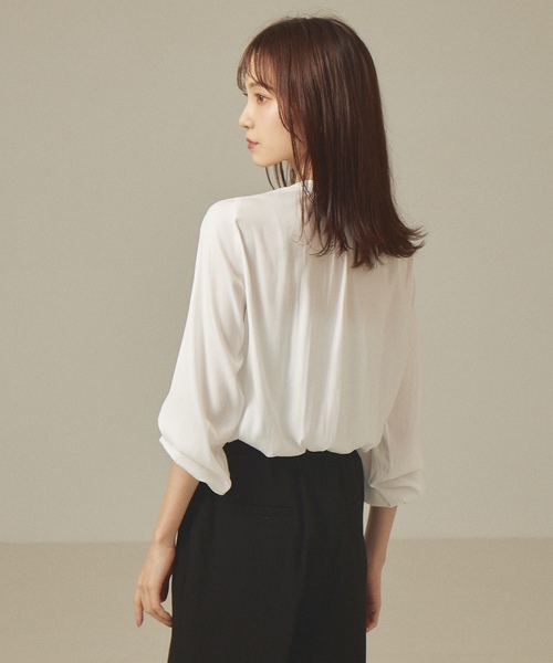 「abahouse mavie」 長袖ブラウス フリー ネイビー レディース_画像6