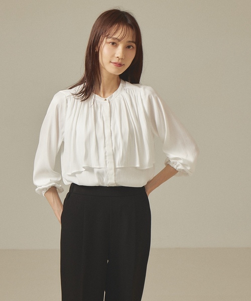 「abahouse mavie」 長袖ブラウス フリー ネイビー レディース_画像7