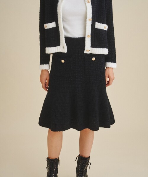 「GRACE CLASS」 ニットスカート 36 パープル レディース_画像4