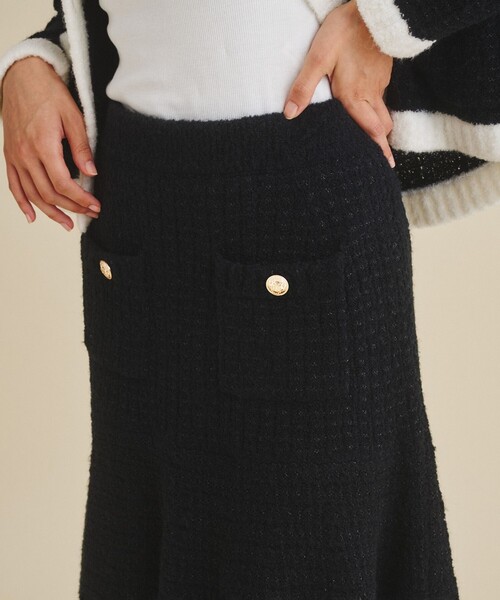 「GRACE CLASS」 ニットスカート 36 パープル レディース_画像6