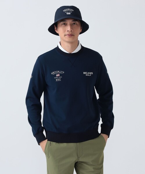 WA　【極美品】ビームスゴルフ　プルオーバー　スウェット　トレーナー　Ｌ BEAMS GOLF（ビームス ゴルフ） トレーナー スウェット 「MEN」 PURPLE