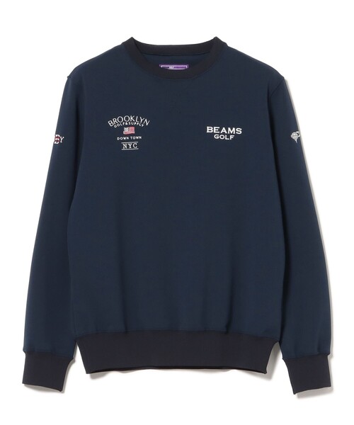 WA　【極美品】ビームスゴルフ　プルオーバー　スウェット　トレーナー　Ｌ BEAMS GOLF（ビームス ゴルフ） トレーナー スウェット 「MEN」 PURPLE