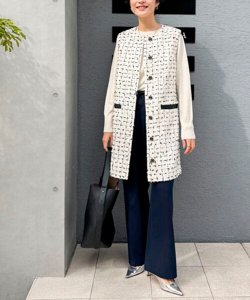 「NOLLEY'S」 イージーパンツ 36 ネイビー レディース_画像2