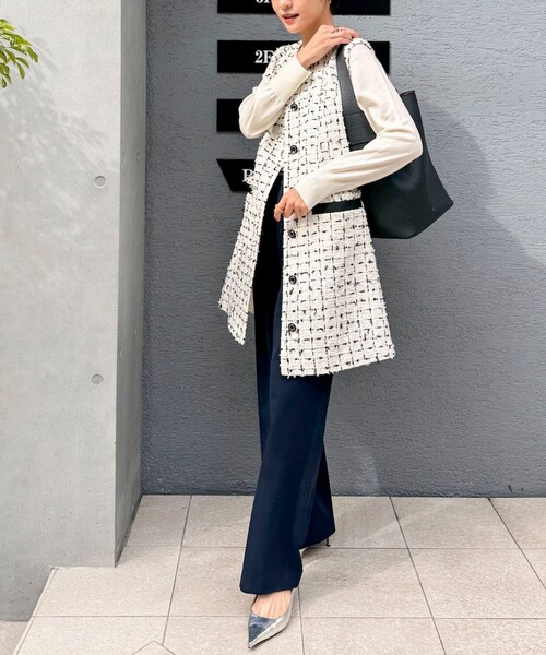 「NOLLEY'S」 イージーパンツ 36 ネイビー レディース_画像4