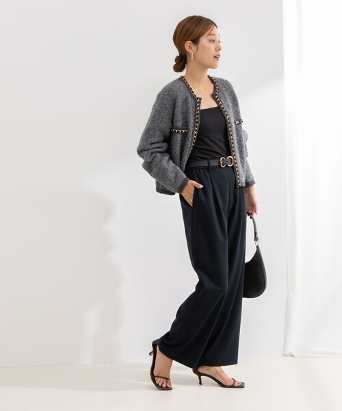 「NOLLEY'S」 イージーパンツ 36 ネイビー レディース_画像8