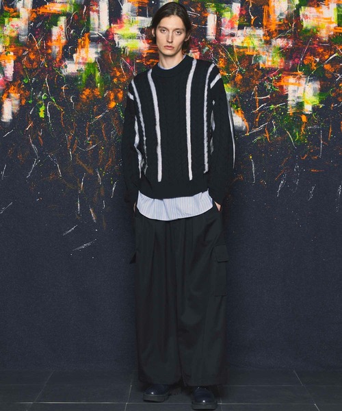 MAISON SPECIAL」 長袖ニット 1 アイボリー メンズ Knit Docking Prime 