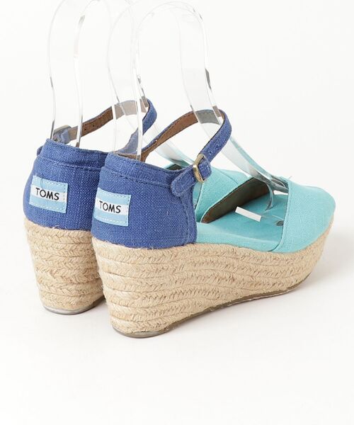 「TOMS」 ヒールサンダル W5 ブルー レディース_画像2