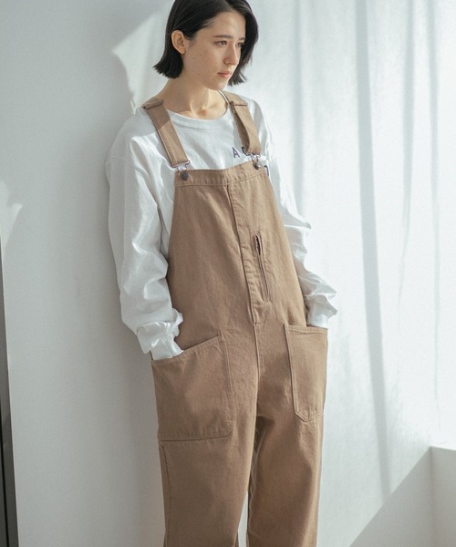 niko and…（ニコアンド） オーバーオール LARGE ライトベージュ