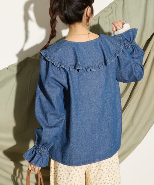 「HELLO.SANFRANCISCO」 長袖ブラウス ONE SIZE サックスブルー レディース_画像5