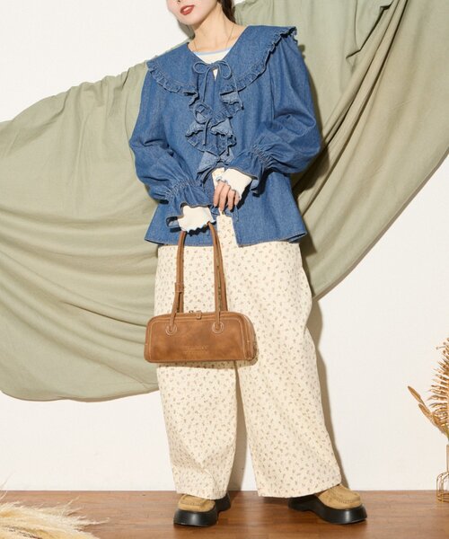 「HELLO.SANFRANCISCO」 長袖ブラウス ONE SIZE サックスブルー レディース_画像7