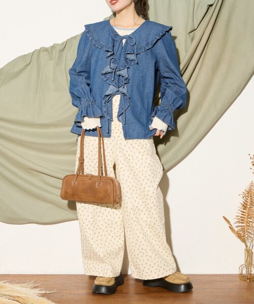 「HELLO.SANFRANCISCO」 長袖ブラウス ONE SIZE サックスブルー レディース_画像8