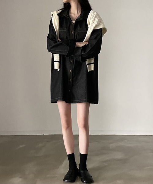 「Ulysses」 シャツワンピース F ダークブルー レディース_画像3